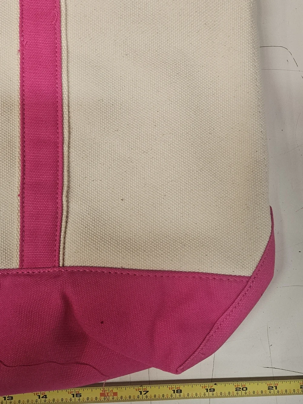 Pink Canvas Tote Bag with Logo Detail
